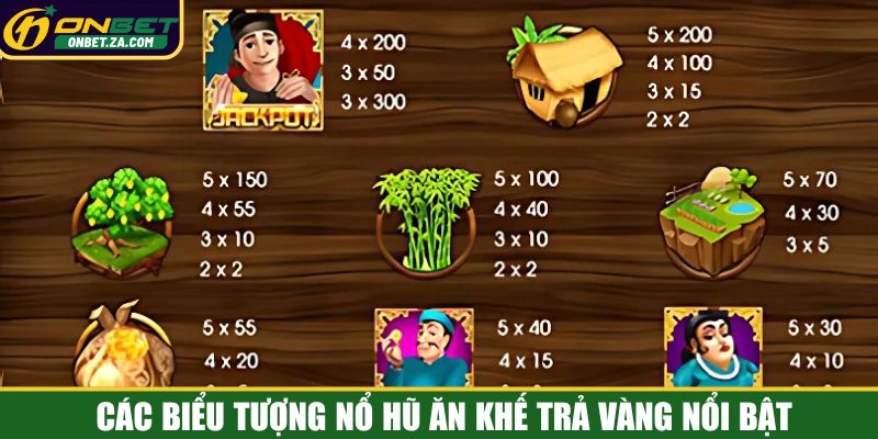 Các biểu tượng nổ hũ ăn khế trả vàng nổi bật